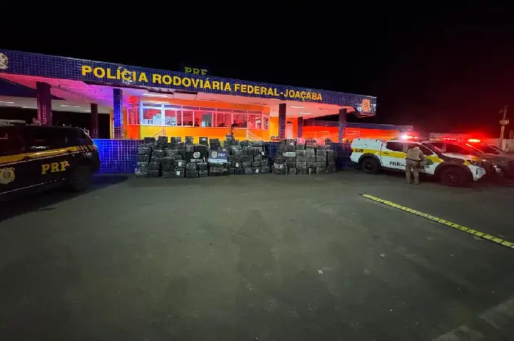Ação conjunta PRF e PM SC realiza maior apreensão de maconha do ano em SC.