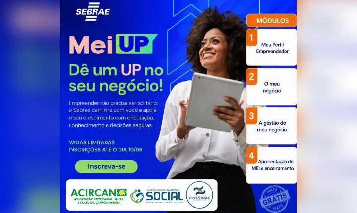 Acircan lança MEI-Up com capacitação gratuita em Campos Novos