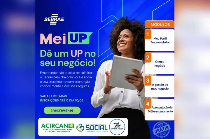 Acircan lança MEI-Up com capacitação gratuita em Campos Novos