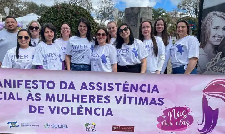 Agosto Lilás: Campos Novos reforça a luta contra a violência à mulher.
