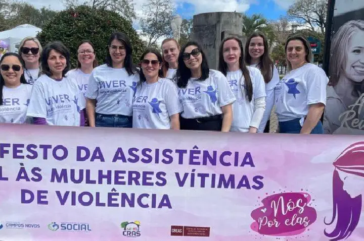 Agosto Lilás: Campos Novos reforça a luta contra a violência à mulher.