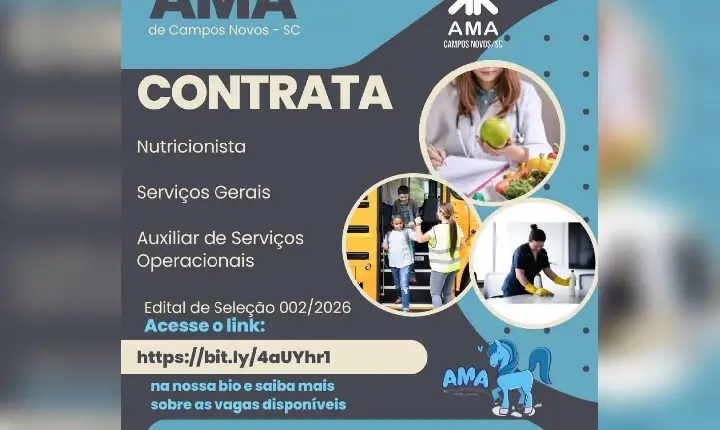 AMA de Campos Novos entra na reta final das inscrições para contratação temporária de profissionais