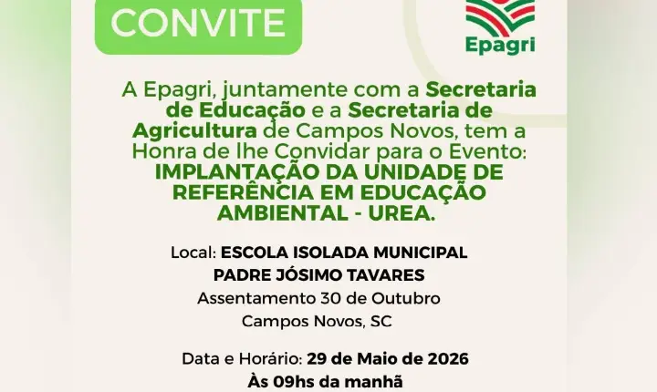 Campos Novos recebe implantação de Unidade de Referência em Educação Ambiental no Assentamento 30 de Outubro