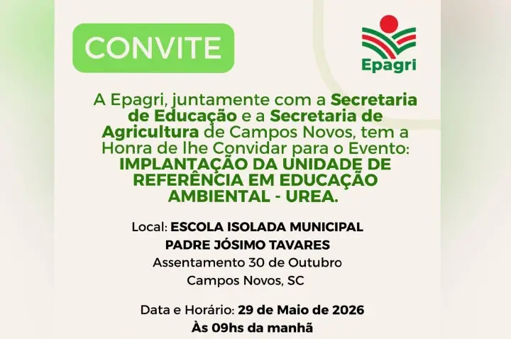 Campos Novos recebe implantação de Unidade de Referência em Educação Ambiental no Assentamento 30 de Outubro
