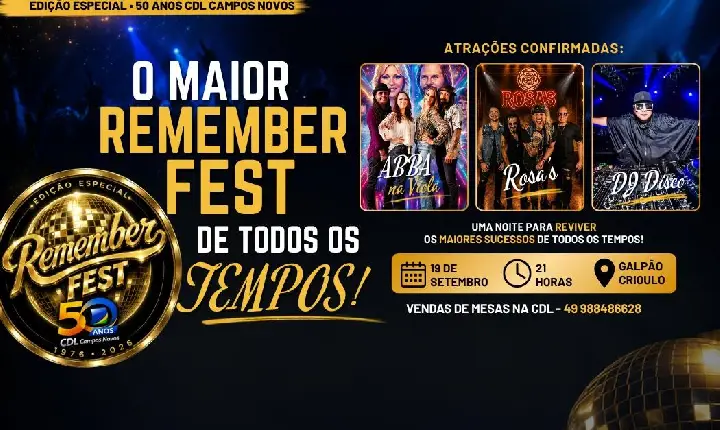 CDL já comercializa mesas para o Remember Fest