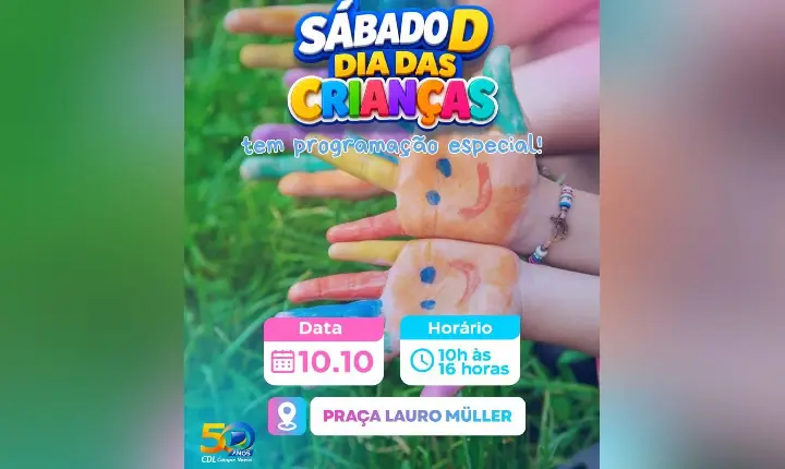 CDL Realizará ‘Sábado D’, Especial Dia das Crianças na Praça