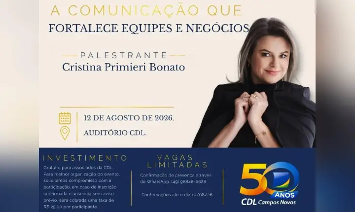CDL realizará Workshop de Comunicação em Campos Novos