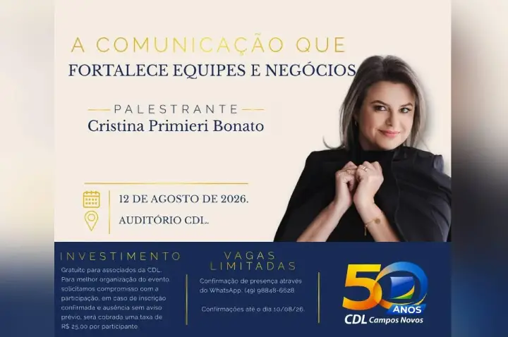 CDL realizará Workshop de Comunicação em Campos Novos