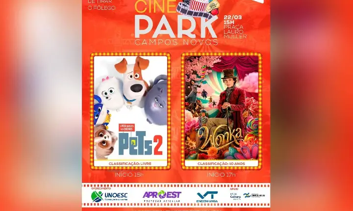 Cinepark promove cinema ao ar livre como parte das comemorações dos 145 anos de Campos Novos