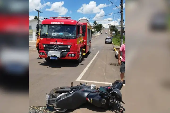Colisão entre carro e motocicleta deixa dois feridos em Campos Novos