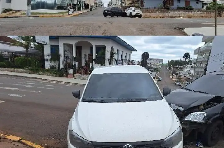 Colisão entre dois veículos deixa mulher ferida no Centro de Campos Novos