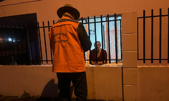 Defesa Civil registra destelhamento de casas no bairro Aparecida, em Campos Novos.