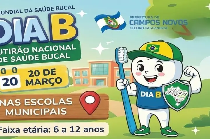 Dia B mobiliza escolas municipais em Campos Novos com mutirão de saúde bucal
