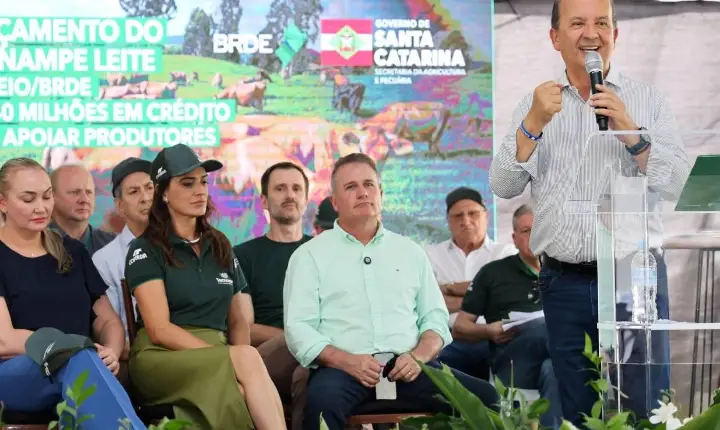 Em Concórdia, governador Jorginho Mello anuncia R$ 240 milhões em crédito para produtores e reforça apoio à cadeia produtiva do leite