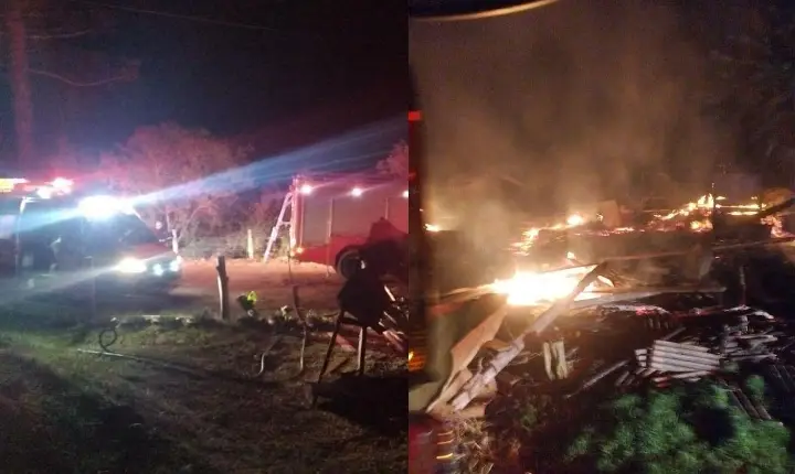 Galpão é destruído por incêndio no interior de Abdon Batista