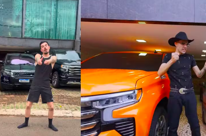 Garagem milionária: Luan Pereira tem carrões de luxo avaliados em mais de R$ 3 milhões.