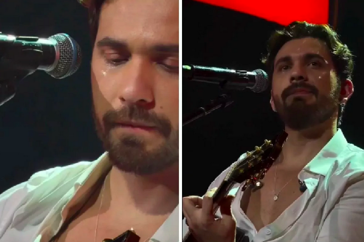 Gustavo Mioto chora ao cantar sobre desilusão amorosa
