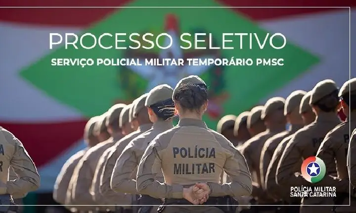 Inscrições abertas para o processo seletivo de policial militar temporário da PMSC