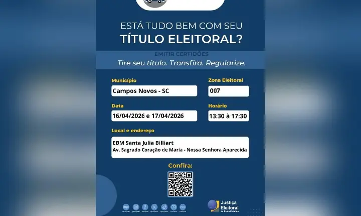 Justiça Eleitoral leva atendimento itinerante ao bairro Aparecida em Campos Novos