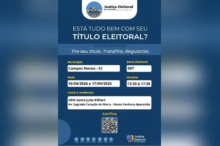 Justiça Eleitoral leva atendimento itinerante ao bairro Aparecida em Campos Novos