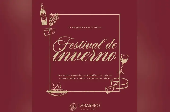 Labarero promove Festival de Inverno com buffet especial, vinhos e música ao vivo em Campos Novos