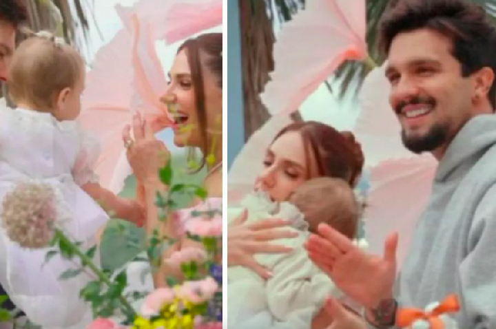 Luan Santana e Jade Magalhães comemoram 1 ano da filha.