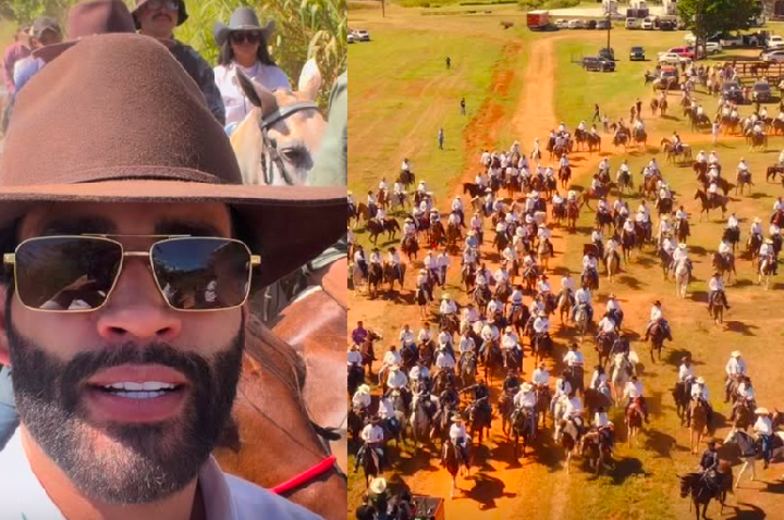 Moda, cavalo e multidão: Gusttavo Lima estreia a “Cavalgada do Embaixador” em Goiânia