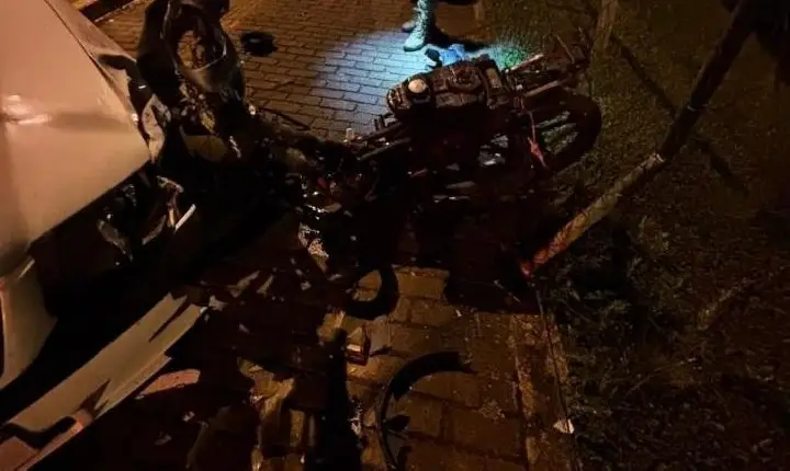 Motoneta e automóvel se envolvem em acidente no bairro Aparecida