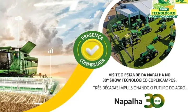 Napalha John Deere celebra sua trajetória no 30º Show Tecnológico Copercampos