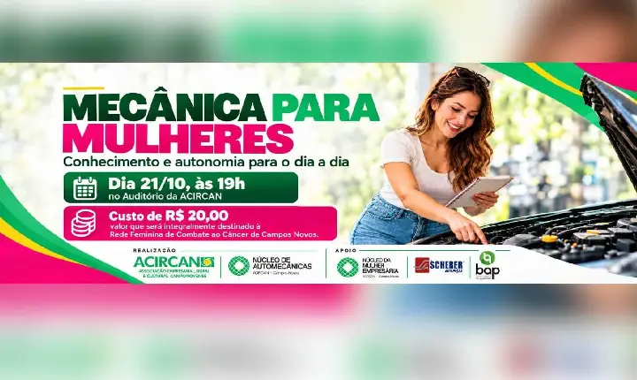 NARCAN promove encontro Mecânica para Mulheres durante o Outubro Rosa em Campos Novos