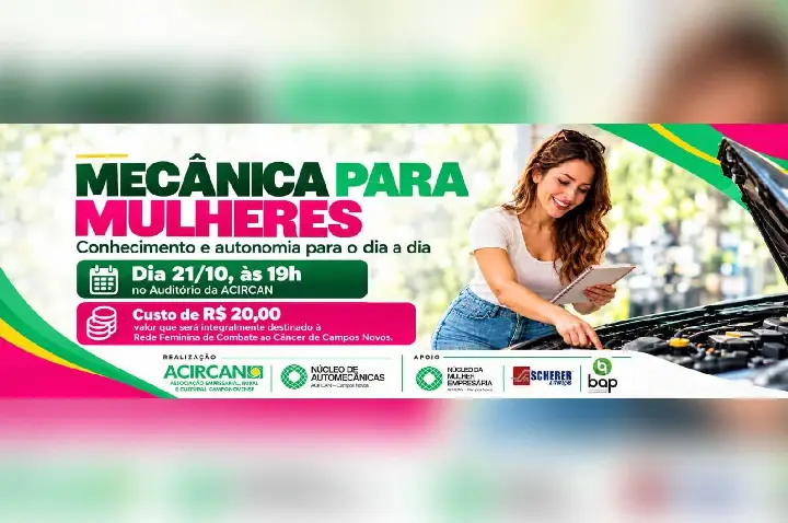 NARCAN promove encontro Mecânica para Mulheres durante o Outubro Rosa em Campos Novos