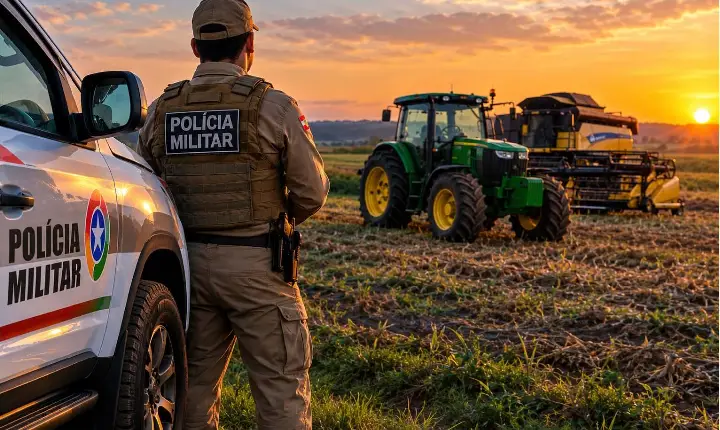 Polícia Militar de Campos Novos orienta produtores a cadastrar localização de máquinas agrícolas para reforçar rondas noturnas