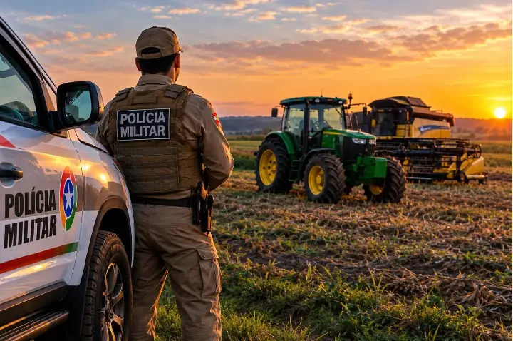Polícia Militar de Campos Novos orienta produtores a cadastrar localização de máquinas agrícolas para reforçar rondas noturnas