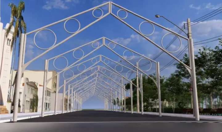Prefeitura de Campos Novos lança processo para instalação de pórticos metálicos na Rua São João Batista