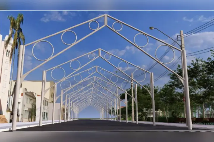 Prefeitura de Campos Novos lança processo para instalação de pórticos metálicos na Rua São João Batista