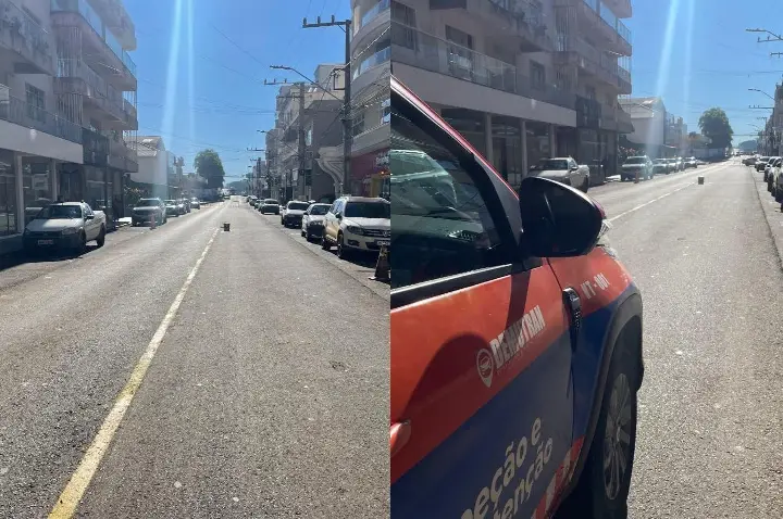 Rua Coronel Farrapo recebe nova sinalização para implantação de mão dupla em Campos Novos