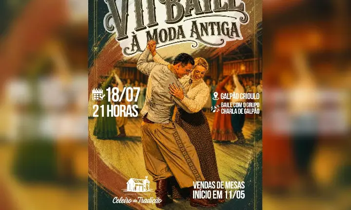 VII Baile à Moda Antiga promete uma noite de encanto, tradição e reencontros em Campos Novos