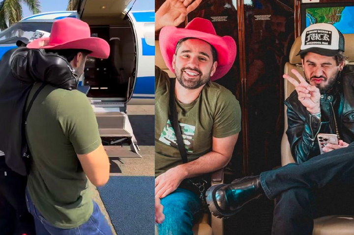 Zé Felipe viaja de jatinho com melhor amigo de Ana Castela e detalhe agita a web.