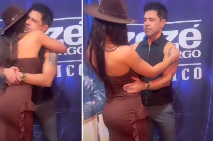 Zezé Di Camargo convida fã 'gata' da plateia para camarim, e vídeo divide opiniões.