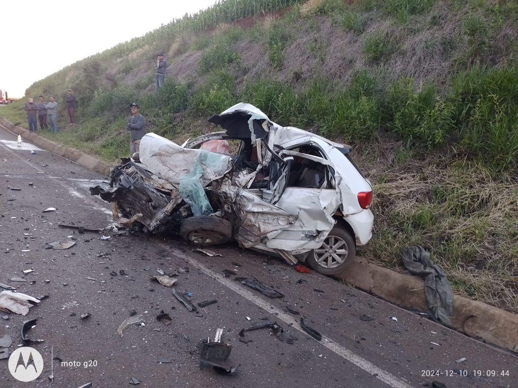 Colisão frontal na SC-155 deixa uma vítima fatal e duas feridas