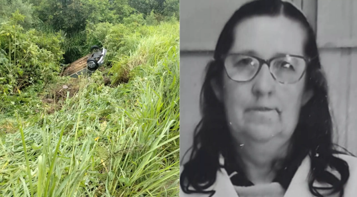Identificada mulher que morreu após veículo ‘despencar’ de ribanceira em SC