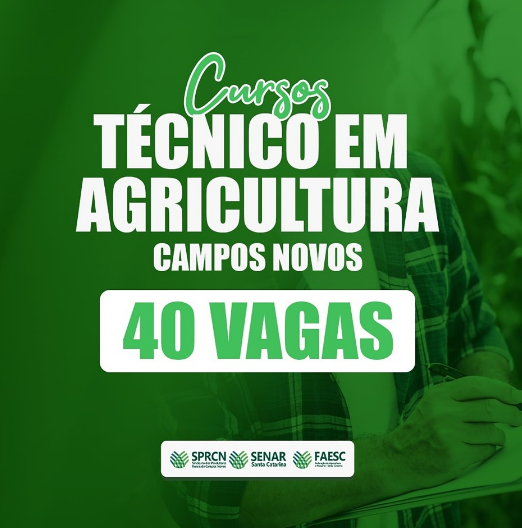 Senar e-Tec abre 40 vagas para Curso Técnico em Agricultura em 2025: Inscrições já estão abertas!