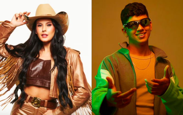 Ana Castela e Léo Foguete comemoram Top 50