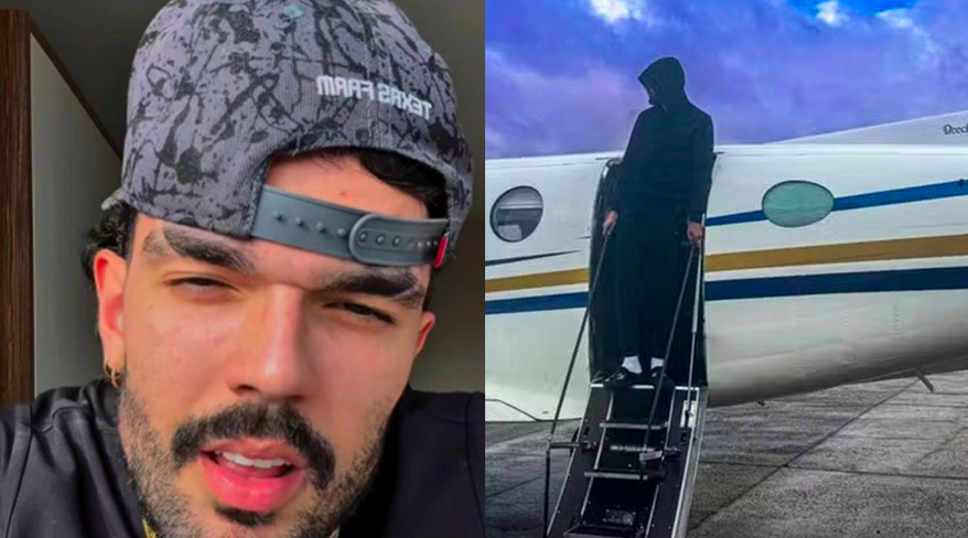 Luan Pereira relata susto durante voo devido tempestade de gelo: “Fiquei com medo”.
