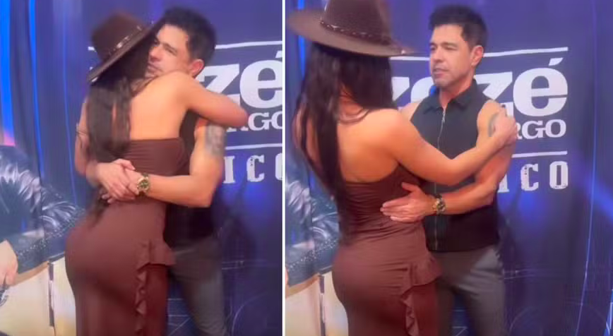 Zezé Di Camargo convida fã 'gata' da plateia para camarim, e vídeo divide opiniões.