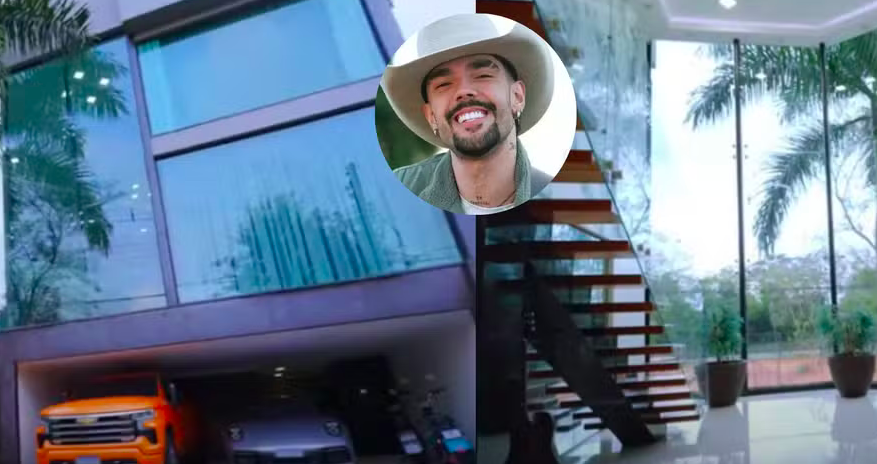 TV no banheiro, piscina e escada dos sonhos: Luan Pereira mora em mansão em Londrina, Paraná