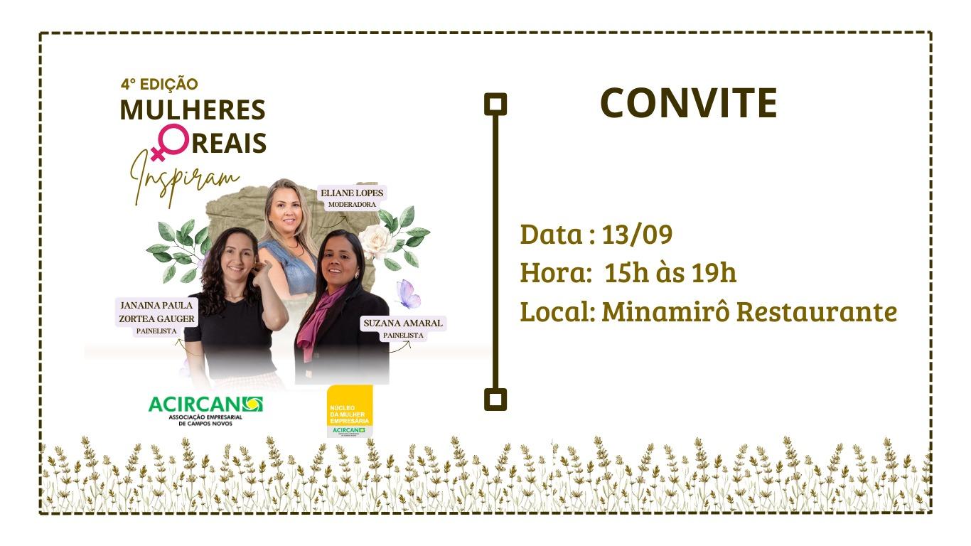 4ª edição do “Mulheres Reais Inspiram” chega para conectar e fortalecer o protagonismo feminino em Campos Novos.