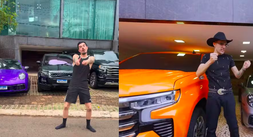 Garagem milionária: Luan Pereira tem carrões de luxo avaliados em mais de R$ 3 milhões.