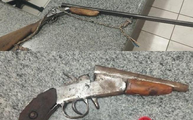 Homem é preso por porte ilegal de arma e ameaça na zona rural de Campos Novos.