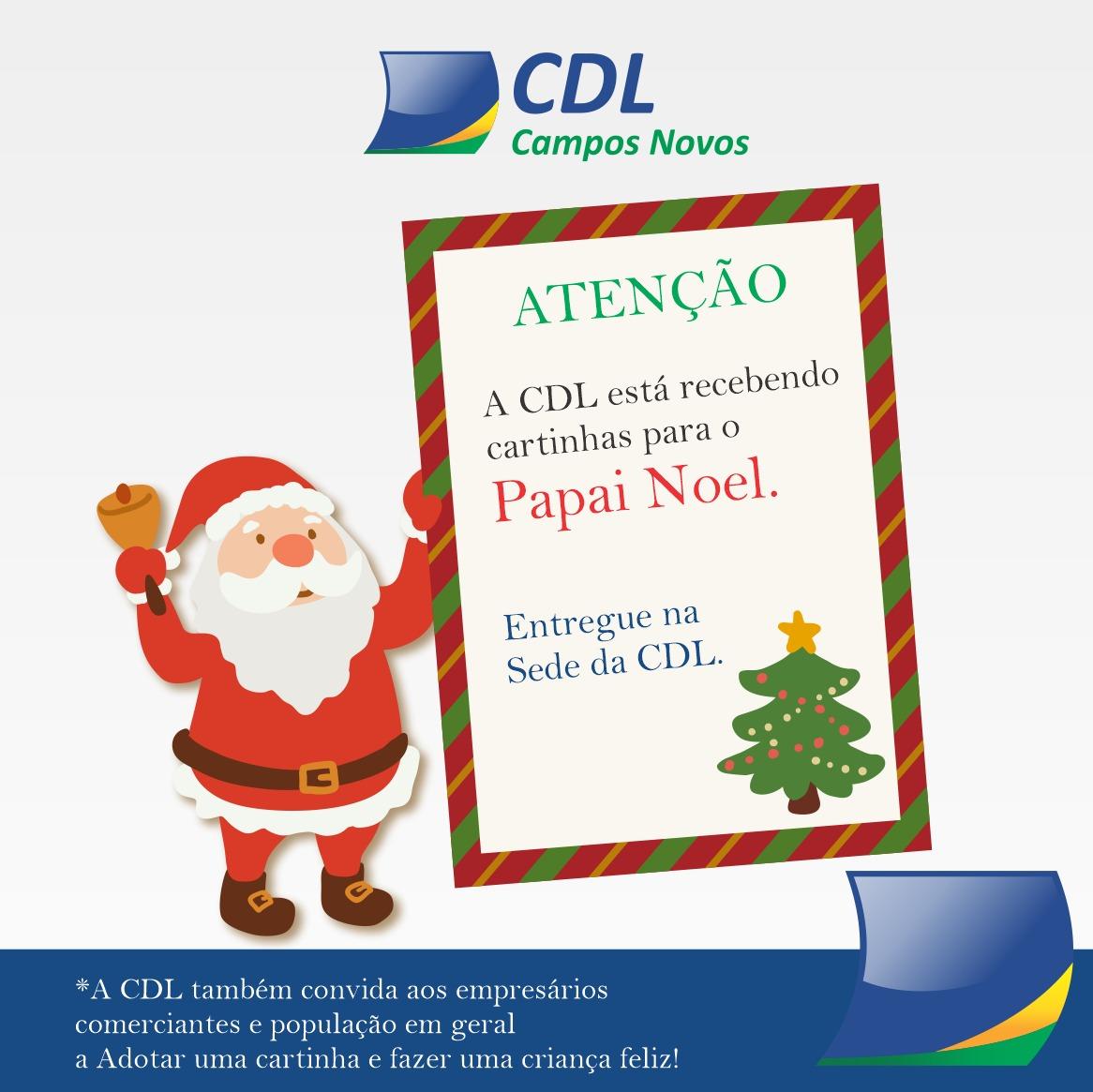 CDL de Campos Novos abre campanha para receber cartinhas ao Papai Noel